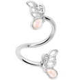 thumbnail image 2 of Body Candy Womens 14G 316L Steel White Accent Butterfly Spiral Twister Navel Ring Eyebrow Ring 3/8", 2 of 3