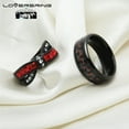 thumbnail image 3 of His and Hers Wedding Ring Sets Couples Rings Black Gold Plated Square Cz Stainless steel band, 3 of 6