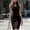 Black, variant on Morttic Women's Sleeveless Halter Midi Dress – Keyhole Cutout , Bodycon Slim Fit, Solid Color Back Zipper Dress White,S