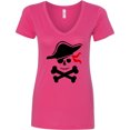 thumbnail image 3 of Inktastic Pirate Skull and Cross Bones Women's V-Neck T-Shirt, 3 of 5