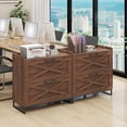 thumbnail image 2 of Conate 2 Drawer Farmhouse File Cabinet, Lateral Filing Cabinet with Charging Station for Home Office, Letter / Legal / A4 Size Hanging Files, 2 of 7