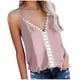 thumbnail image 1 of Tops a la moda para mujer, camisetas holgadas con cuello en V y encaje sin mangas liso para mujer Pompotops  lopia989445, 1 of 5