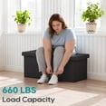 thumbnail image 6 of FDW 30 Inches Folding Storage Ottoman Bench, End of Bed Foot Rest Stools Ottoman Storage Chest, Holds up to 660 lb, for Entryway, Living Room, Bedroom, Black, 6 of 7