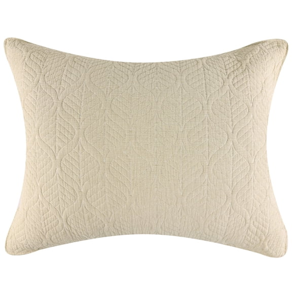 Greenland Home Fashions Harper 100% Cotton Moisture-Wicking Pillow Sham, All Ages, Taupe, Standard
