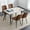 PDL Table+4 Brown Chairs style1, variant on LUFTUT Dining Table for 4, Rectangular Faux Marble Dining Table Top with Metal Frame, Modern Kitchen Dining Room Table