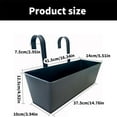 thumbnail image 2 of HLONK 4 Pack Rectangular Fence Planter Box Large Metal Hanging Flower Pots Outdoor Railing Buckets with Detachable Hooks Countryside Style Window Boxes for Balcony Garden - White - By, 2 of 7