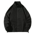 thumbnail image 1 of EGNMCR Manteau Matelassé Léger pour Homme Automne Extérieur Coupe Ajustée Mince à Revers Manteau de Randonnée à Coque Rigide avec Poches Décontracté Couleur Unie à Fermeture Éclair Protection Solaire Vêtement de Sport Coupe-Vent, 1 of 3