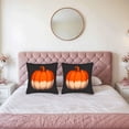thumbnail image 2 of Set of 2 18x18in Throw Pillow Covers with Vibrant Pumpkin Design on Dark Background - Perfect for Couch Bed or Car Decor, 2 of 8