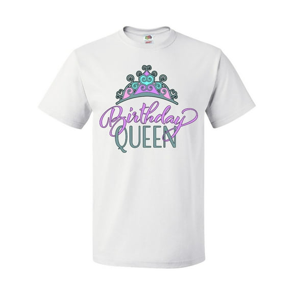 Inktastic Birthday Queen with Pink and Purple Tiara T-Shirt