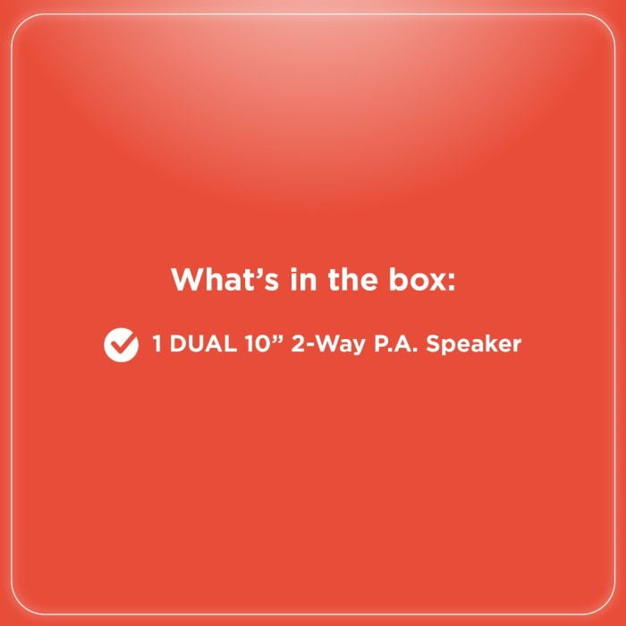 RadioShack Dual 10-inch 2-Way Bluetooth Speaker (3000 W, 50Hz - 20KHz)