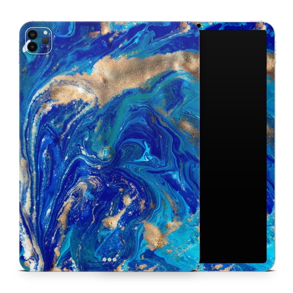 DesignSkinz Vivid Blue Gold Acrylic Full-Body Skin Decal Wrap Cover for iPad (A1219/A1337)