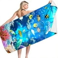 thumbnail image 7 of Clearance! Bath Towel Under $10 Beach Towel Marine Fish Printed Beach Towel Colorful Bath Towel Sandproof Beach Blanket 7.87*7.09*2.36 in, 7 of 7