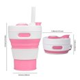 thumbnail image 3 of Copa De Agua Taza de agua de 450 ml Taza de silicona plegable duradera para viajes de camping (rosa), 3 of 6
