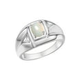thumbnail image 4 of Rylos  Sterling Silver Classic 6X4MM Oval Opal & Sparkling Diamond Ring - Birthstone Jewelry for Men -Size 10, 4 of 8