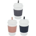 thumbnail image 1 of 450ML Coffee Cups With Lids Wheat Straw Reusable Portable Coffee Cup Dishwasher Safe Coffee Mug Coffee Tea Travel Cups, 1 of 7