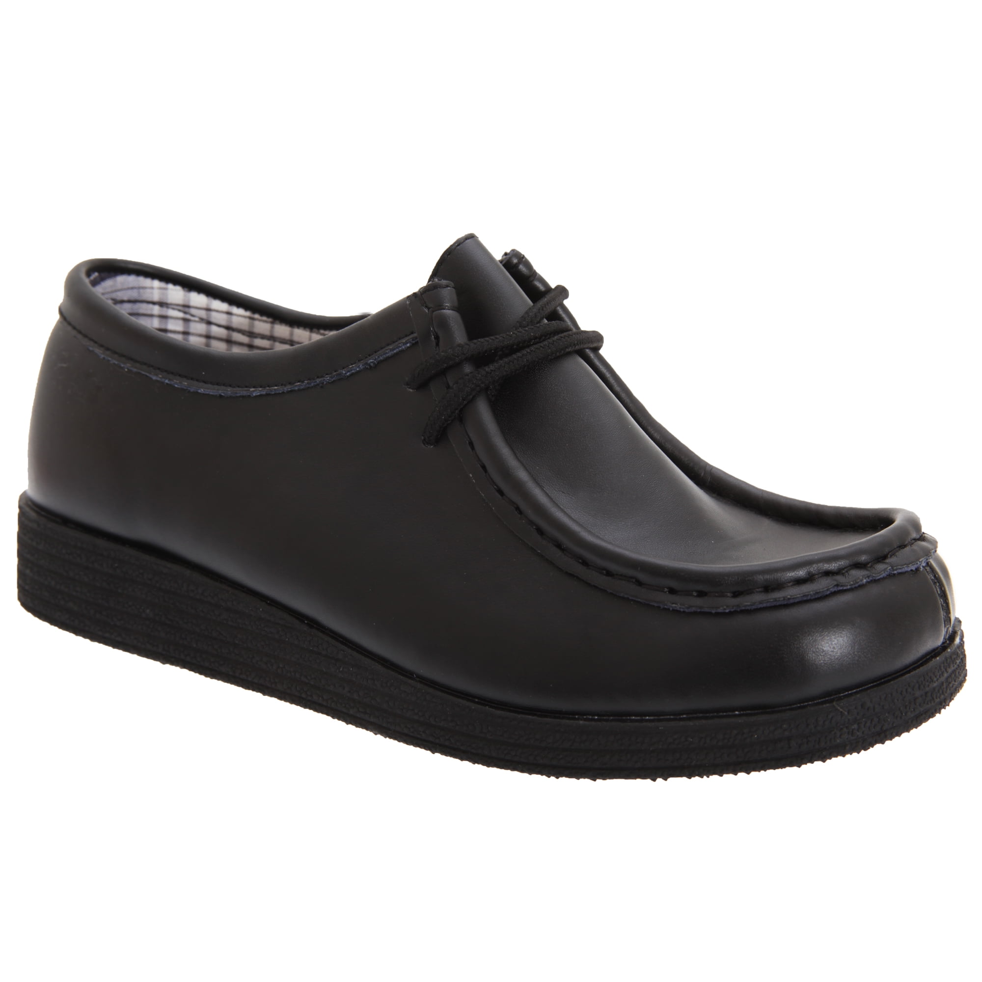 Boys Kids Junior Route 21 Pu Leather Lace-Up School Black Shoes Apron Quality 