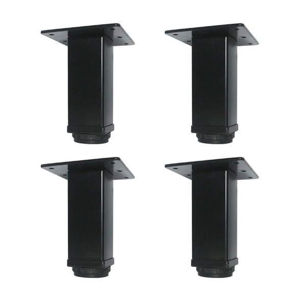 QLLY Patas de metal ajustables para muebles de 6 pulgadas, patas cuadradas para muebles de mesa de oficina, juego de 4 (negro)