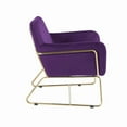 thumbnail image 6 of Keira Purple Velvet Accent Chair with Metal Base, 6 of 7