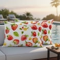 thumbnail image 5 of Outdoor Pillow Covers Red Strawberry Green Leaves Seamless Waterproof Pillow Cases 20x12 Set of 2, Farm Fruit Harvest Throw Pillow Cover Pillowcase for Patio Balcony Couch Garden, 5 of 9
