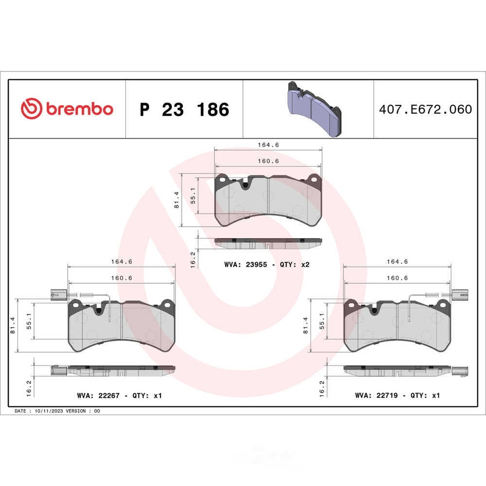 Brembo P23186 PRIME Low-Met Brake Pad Set