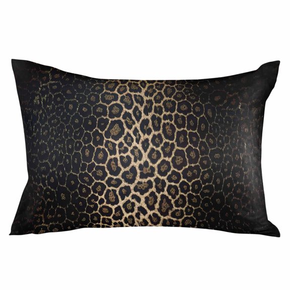 Leopard Print Throw Pillow Cover 12 x 20 Inch Decorative Pillow Cover Chic Abstract Black Brown Animals Texture Lumbar Pillowcase Seasonal Rectangle Cushion Case for Couch Sofa Bed Living Room