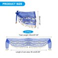 thumbnail image 2 of Uxcell Women's Belly Dance Hip Scarf with Sequins Triangle Wrap Skirts Waist Chain for Party Costume Performance Blue, 2 of 7