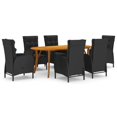 thumbnail image 1 of vidaXL 7 Piece Garden Dining Set Black, 1 of 5