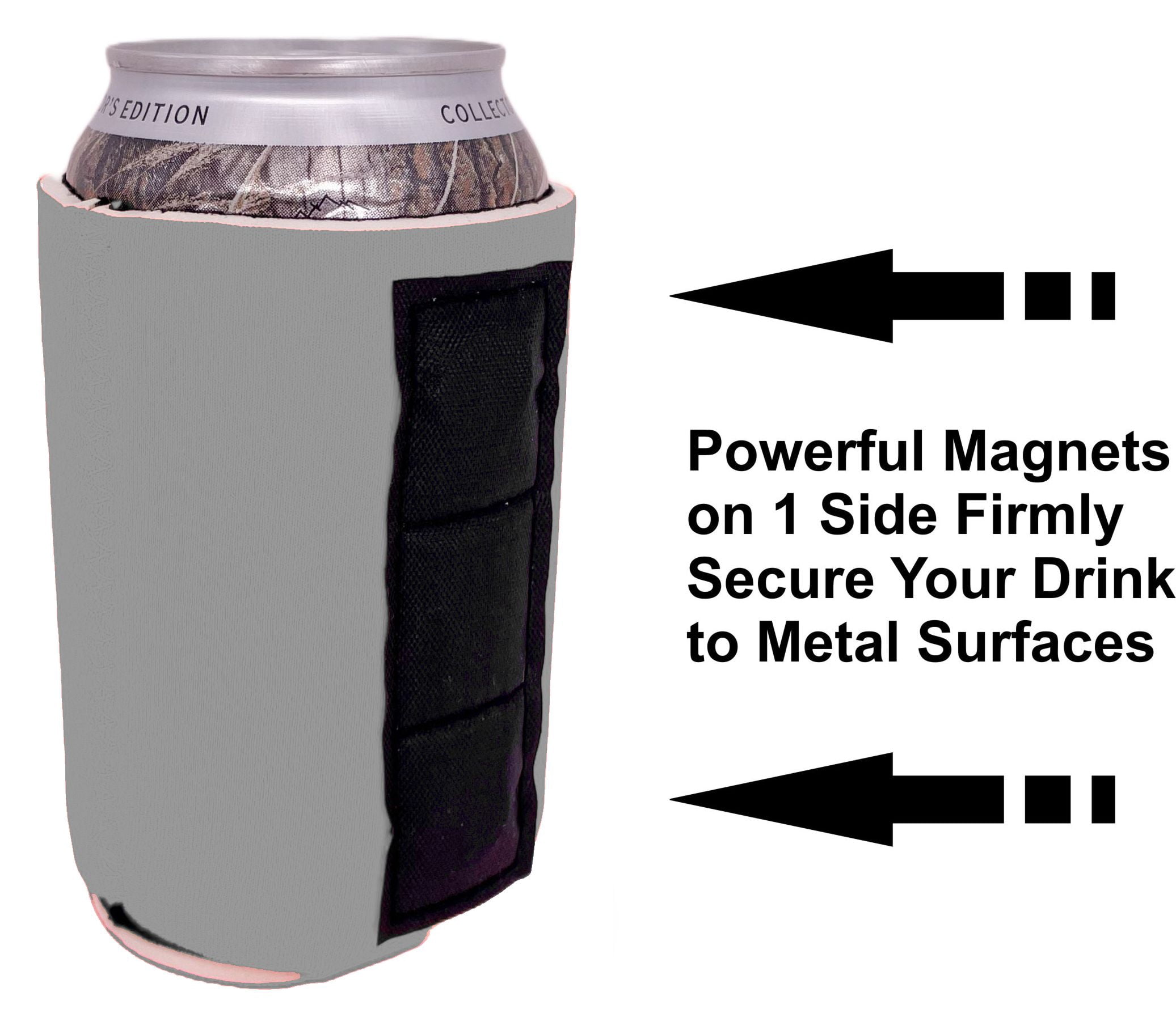 Blank Magnetic Neoprene Can Coolie (4 Pack Gray)