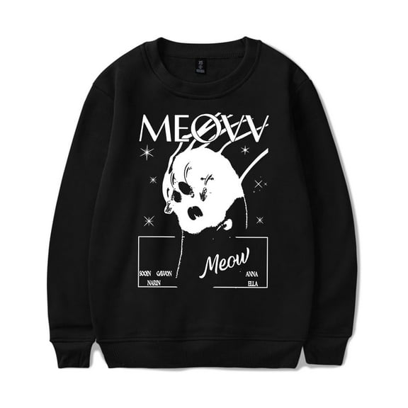 MEOVV Meow Crewneck Sweatshirt Merch Casual Sweatshirt Unisex Clothing