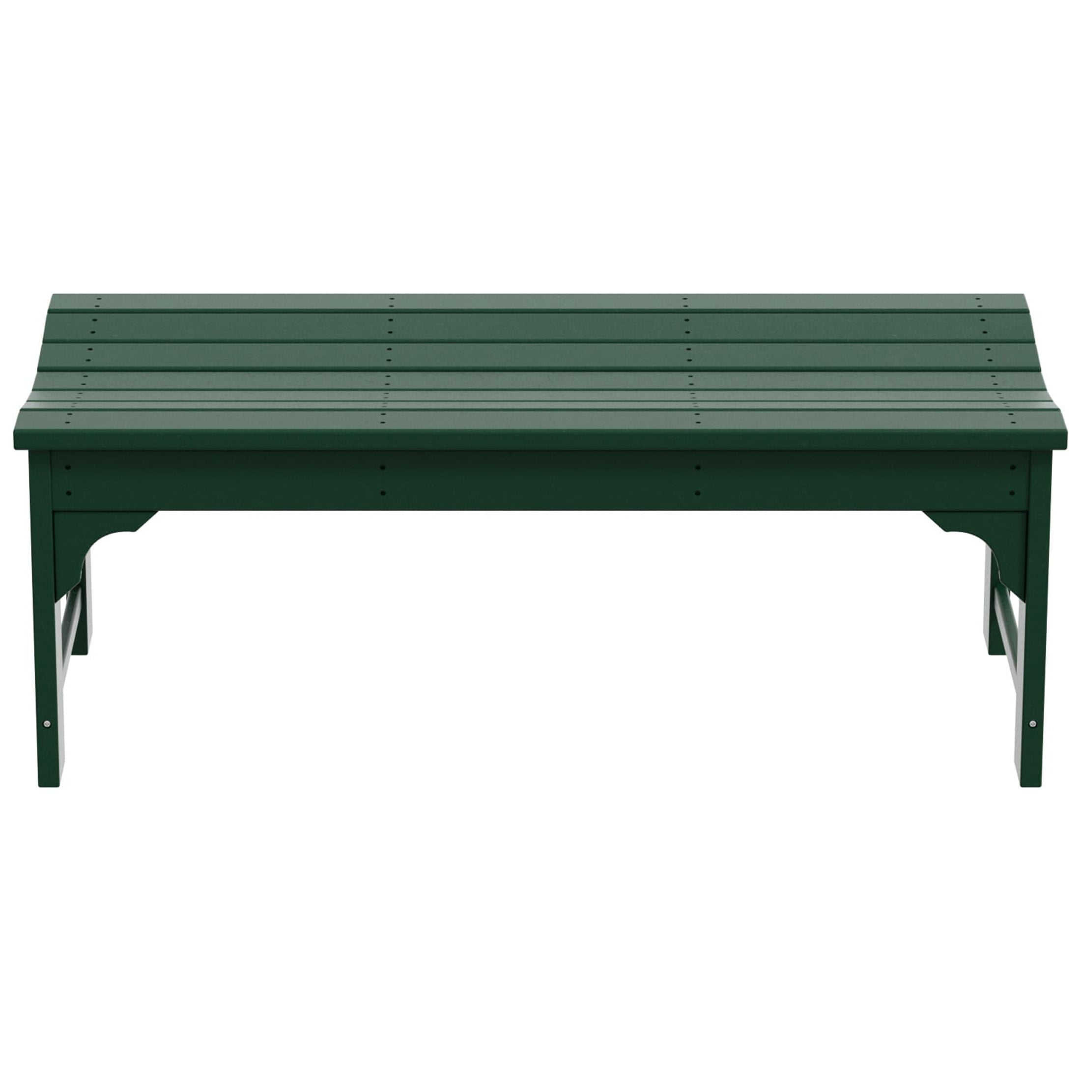 GARDEN Plastic Adirondack Backless Outdoor Bench for Patio Entryway Dark Green Walmart