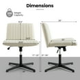 thumbnail image 3 of Costway Criss Cross Legged Office Chair Ergonomic Mid Back Computer Desk Chair Beige, 3 of 10