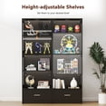 thumbnail image 3 of Anrist 5-Tier Glass Display Cabinet with LED Lights & Adjustable Shelves & 1 Drawer, Curio Cabinet for Home & Office, Black, 3 of 9