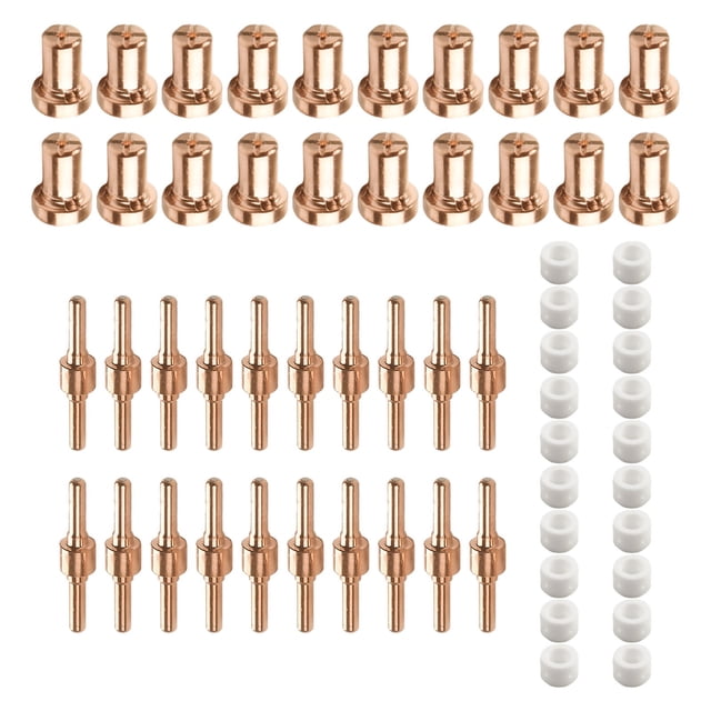 60Pcs Air Plasma Cutter Nozzle Tips Consumables for Lg-40 Pt-31 Torch Cut40 Electrode Tip Torchs Kit Set Part