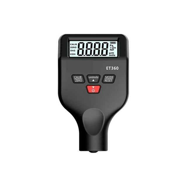 ET360 Thickness Gauges For Cars 0.1 Um Fe/NFe Fe+ Zn Auto Paintwork Probe Test Meter Portable Paint Thickness Meter ,Fast and Reliable