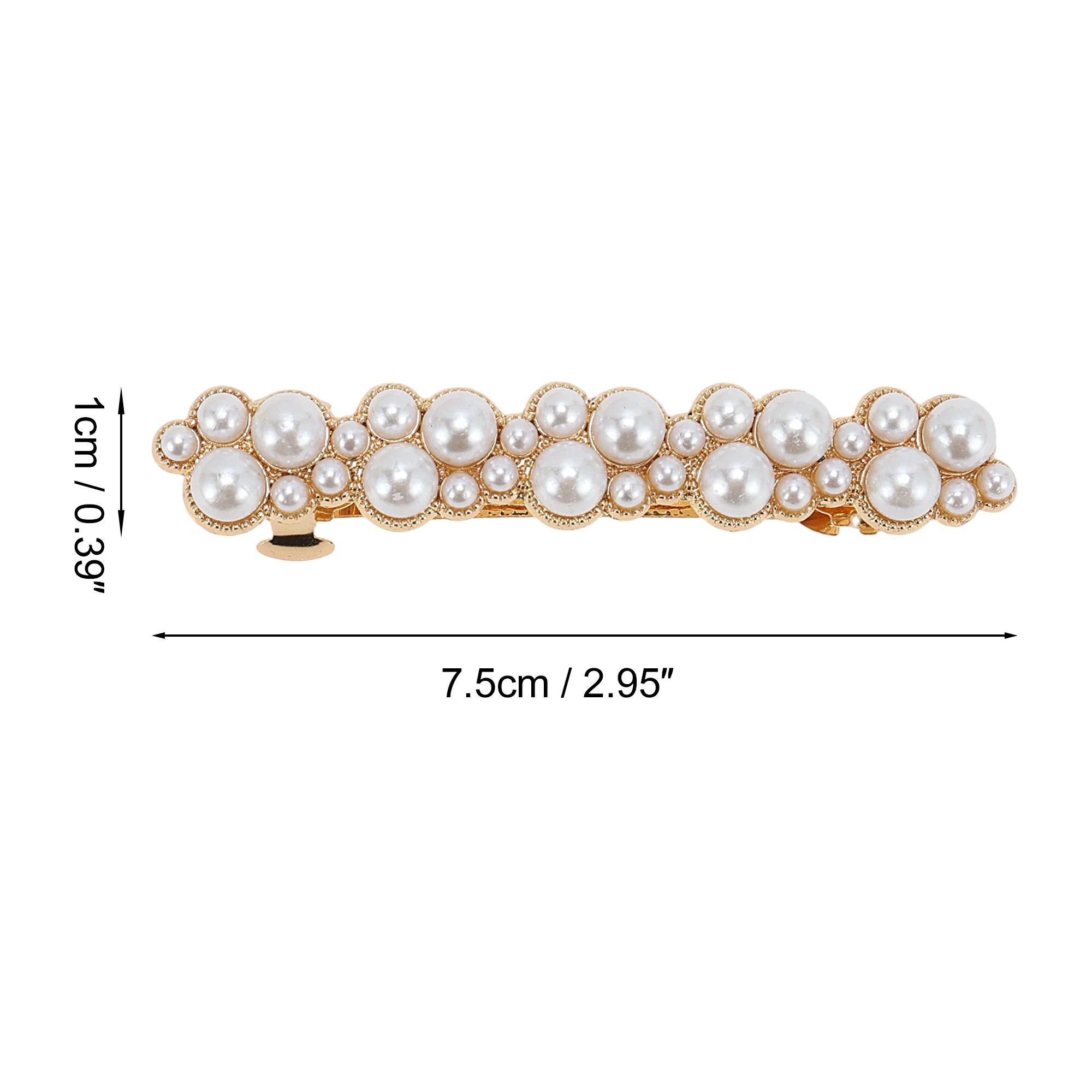 Unique Bargains Fashionable Grace Spring Clip Hairpin Pearl Hair Barrettes White