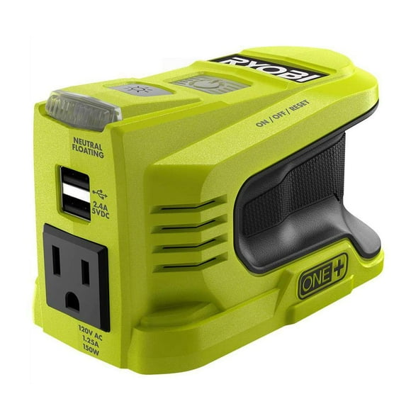 Inversor de corriente RYOBI 18V ONE+ 150W con luz LED 120V