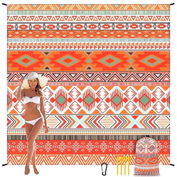 Manta de playa WIWIGO de 201 x 211 cm, impermeable y resistente a la arena