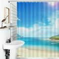 thumbnail image 4 of Palms Ocean Tropical Beach Shower Curtain for Bathroom Bath Curtain Polyester Fabric Waterproof Bathroom Curtain with 12 Hooks, 4 of 7