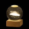 thumbnail image 2 of Fiudx Luz Nocturna de Bola de Cristal Brillante, Diseño de Luz Cálida Rgb, Elegante Base de Madera, Decoración Del Hogar con Alimentación Usb, Elegante Temática de Astronauta Galáctico, Pantalla para, 2 of 4
