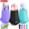thumbnail image 1 of Rodillo de hielo para la cara, paquete de 2, molde de hielo reutilizable para el cuidado de la belleza de la cara/ojos/cuello, herramientas de silicona para el cuidado de la belleza del rodillo facial JFHHH pequeña, 1 of 5