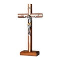 thumbnail image 1 of Crucifijo de pared KUXBET Cruz de pie de Jesucristo católico de 25 cm, 1 of 9
