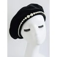 thumbnail image 3 of YooGuoGuo Women French Beret,Velvet Pearls Beret Fall Winter Vintage Beanie Hat for Ladys, 3 of 9