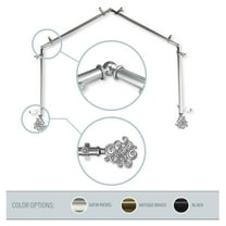 Fabritio 13/16" 4-Sided Bay Window Curtain Rod - Satin Nickel