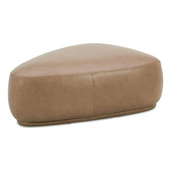 Pemberly Row 44" Rounded Triangle Cocktail Ottoman Tuscan Tan Brown