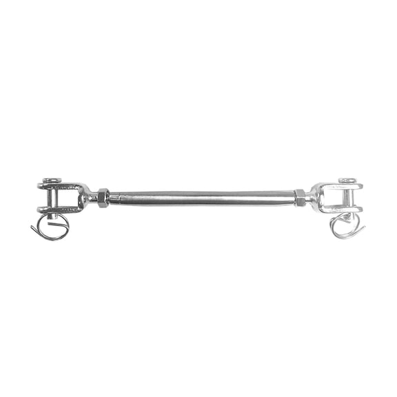 1/4" x 3-3/4" T316 Stainless Steel Jaw/Jaw Closed Body Turnbuckles for Wire Rope Cable - 2-Pack