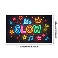 thumbnail image 2 of Neon Theme Let's Glow Banner Creative Decorative Glow in the Dark Neon Party Banner for Music Event Dance Party Kids Celebration, 2 of 7