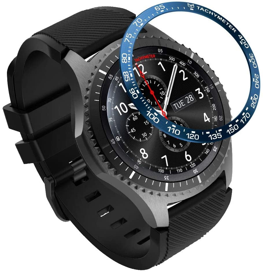 Bezel Ring Compatible with Samsung Gear S3/Galaxy Watch 46mm, Smart Watch  Bezel Adhesive Cover Anti Scratch Stainless Steel Protector Fit Samsung  Gear S3/Galaxy Watch 46mm - Blue - Walmart.com