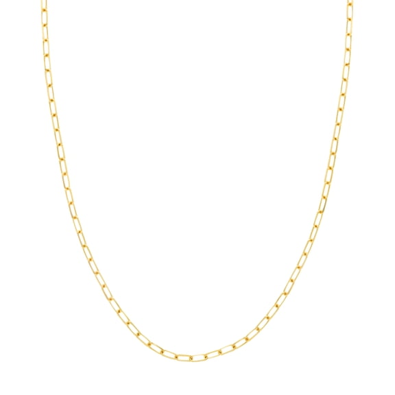 14K Yellow Gold Men & Women's 18" 3.10mm Diamond Cut Paper Clip Chain Necklace