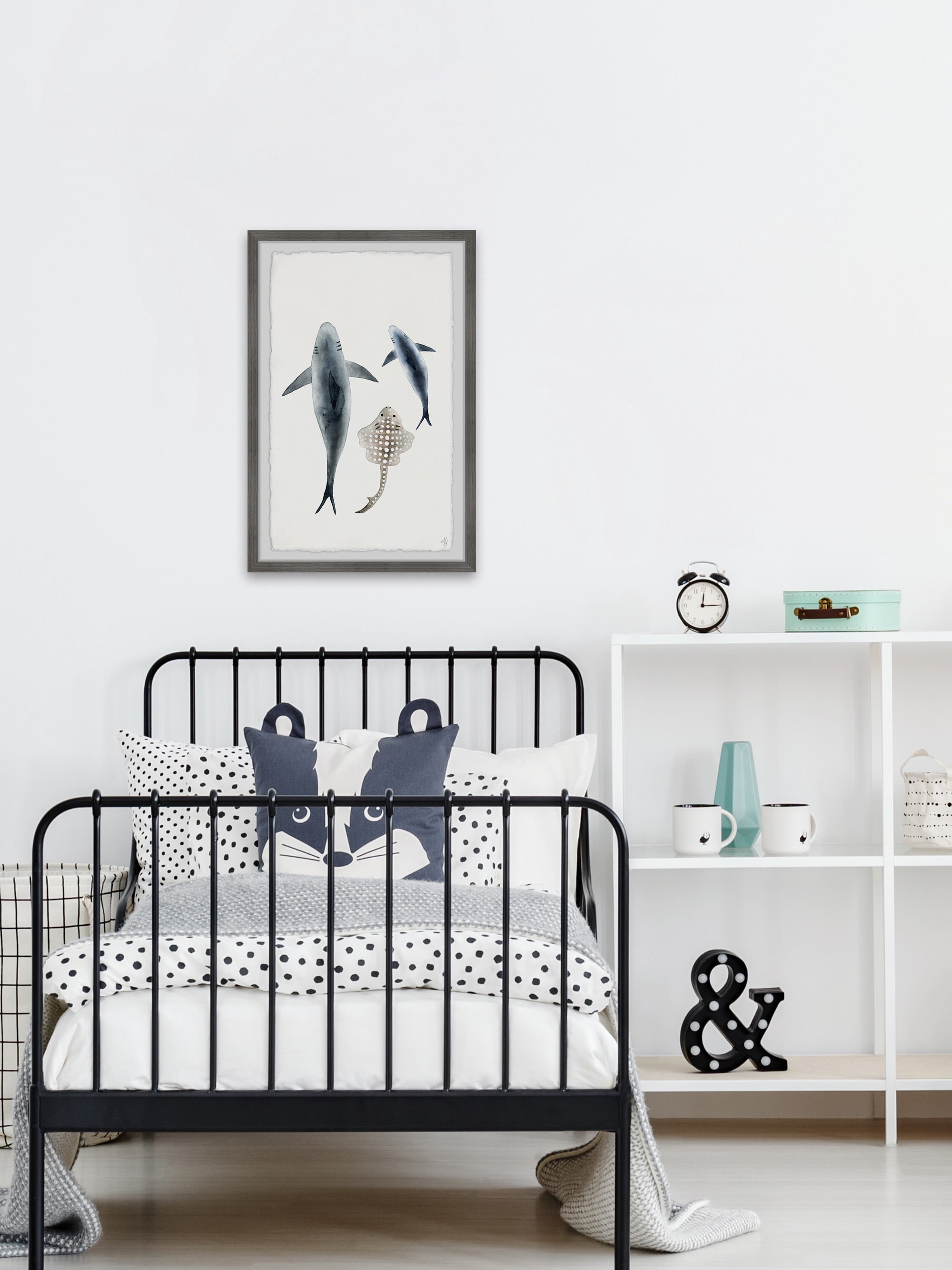 Marmont Hill Sharks And The Ray Framed Wall Art, 16.00" x 1.50"