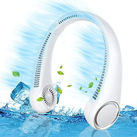 

Personal Cooling Portable Neck Fans - USB Rechargeable 360 Free Rotation and Lower Noise Bladeless Battery Operated Design with 3 Speeds Duration 48 hrs Small Neck Air Conditioner. (white)